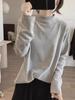 Apricot Soft Sticky Half-High Neck Women's Oversized Long-Sleeve Base Layer Top - Autumn/Winter European Style.