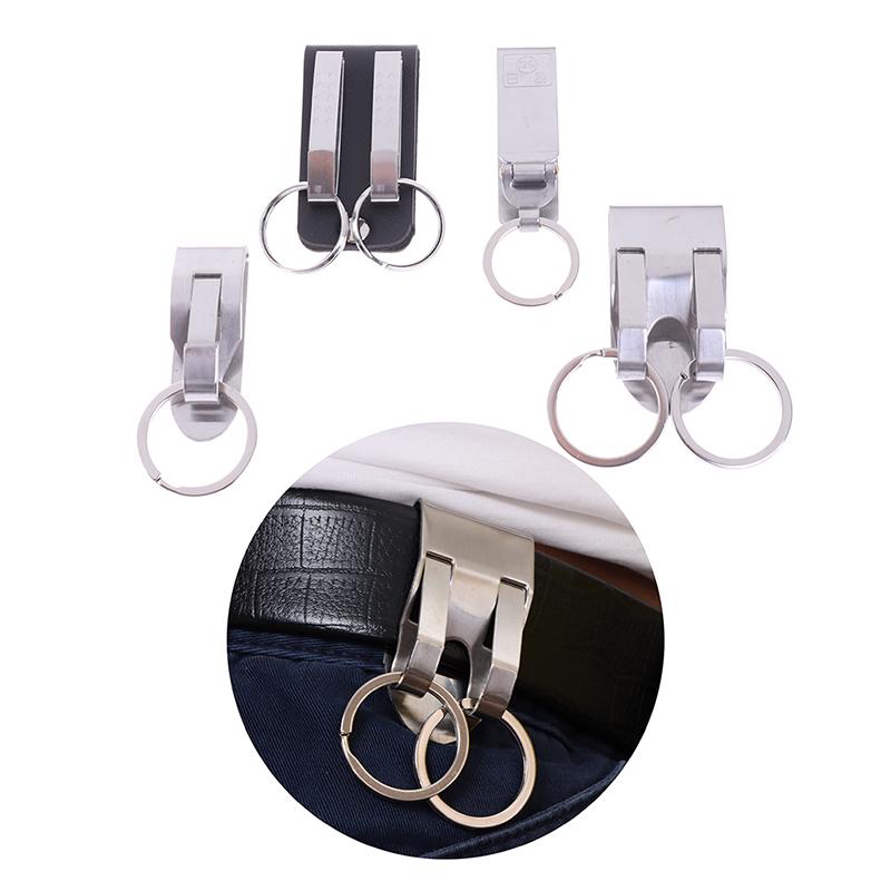 Porte-clés à libération rapide en acier inoxydable, clip de ceinture, mousqueton, porte-anneau, boucle