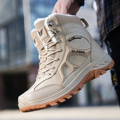 Winter Schneestiefel Damenschuhe Herren Rutschfest Hochschaft Plüsch Bequem Hochschaftschuhe Herren Outdoor Weich Schnürstiefeletten Herren