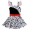Toddler Girls Dalmatian Print Dress Ruffle Sleeve Movie Character Cosplay Costume for Role Play Party