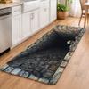 3D Visual Trap Skeleton Deep Pit Door Mat, Spooky Non-Slip Entry Rug, Gothic Aesthetic Halloween Thrilling Home Decor Mat