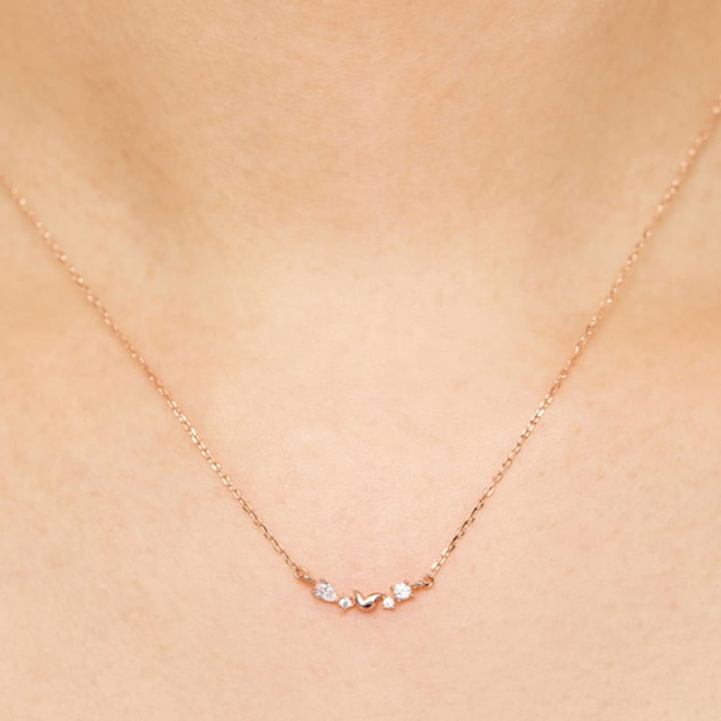 Tirr Lirr Galaxie Tulpe Silber Rosa Halskette TNSSVP13977S