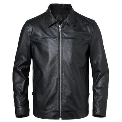 Giacca in pelle da uomo di taglia cinese 100% vera pelle di mucca nera marrone da uomo in vera pelle cappotto maschile abbigliamento in pelle autunno primavera taglia asiatica M601