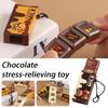 Simulated Chocolate Fidget Toy Japanese Style Stress Relief Keychain Bendable Snap Sensory Toy Creative Gift For Kids Adults