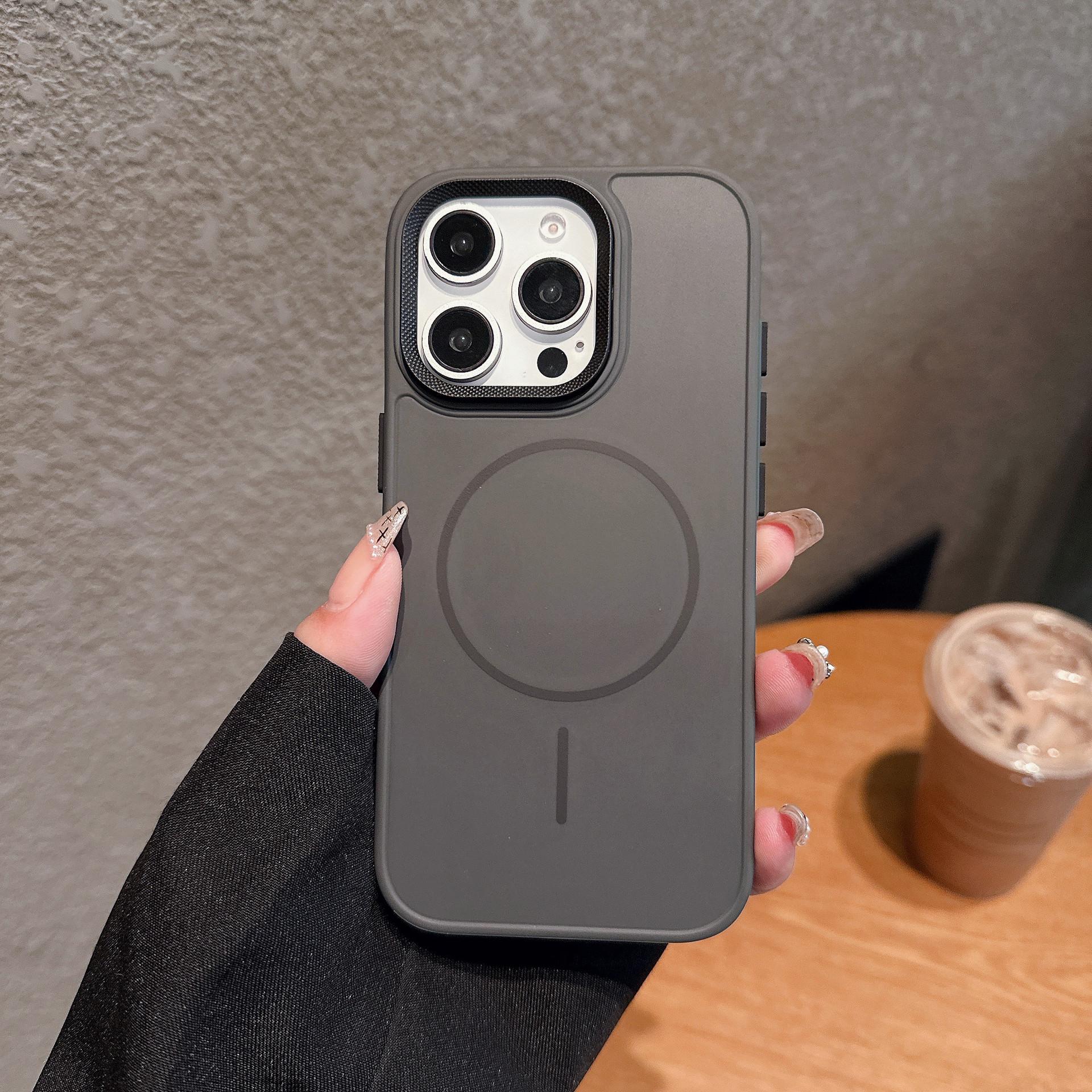 

Applicable To IPhone16PRO Thin Ring Magnetic Suction Phone Case Apple 15 Thread Lens Matte 14 Protective Cover iPhone12proMax