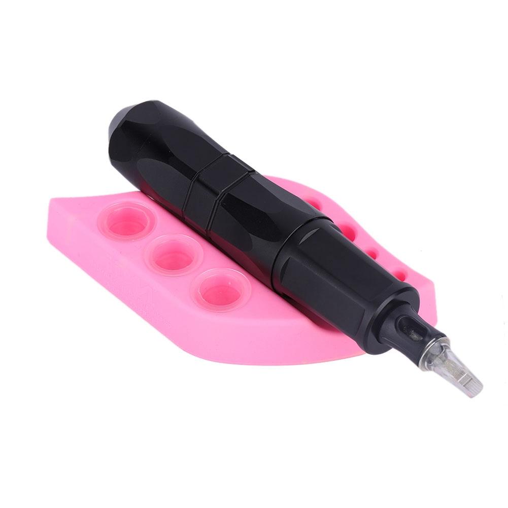 Multi functional Silicone Microblading Pen Rack Tattoo Ink Pigment Cup Holder Stand Pink