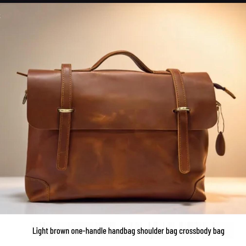 

Ou Jia Men s Genuine Leather Cowhide Handbag and Crossbody Computer Bag 14-inch