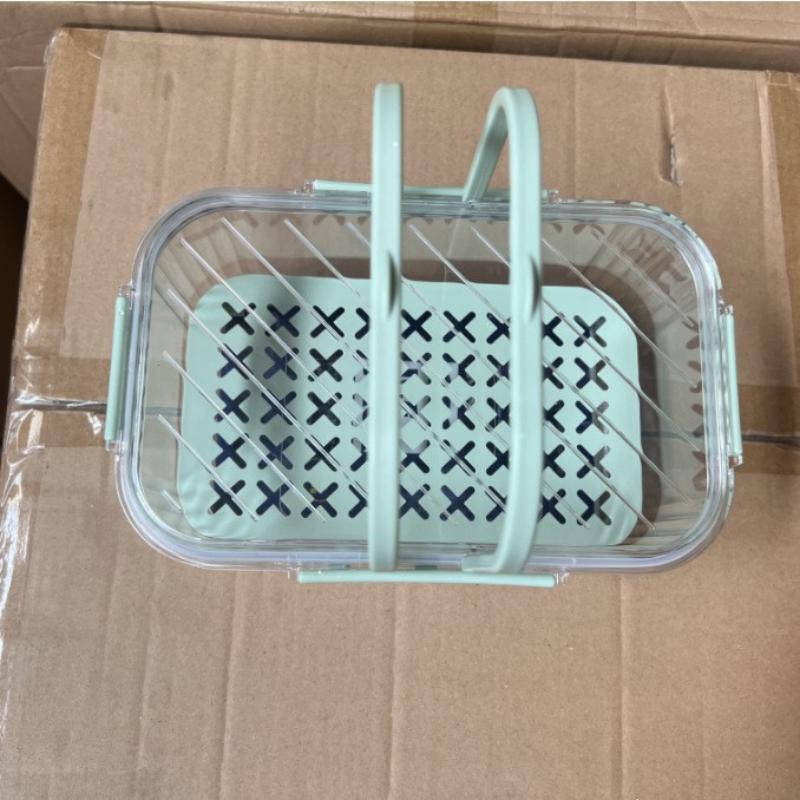 Double Layer Food Storage Container Large Capacity With Handle Leak Proof Pet Drain Storage Box