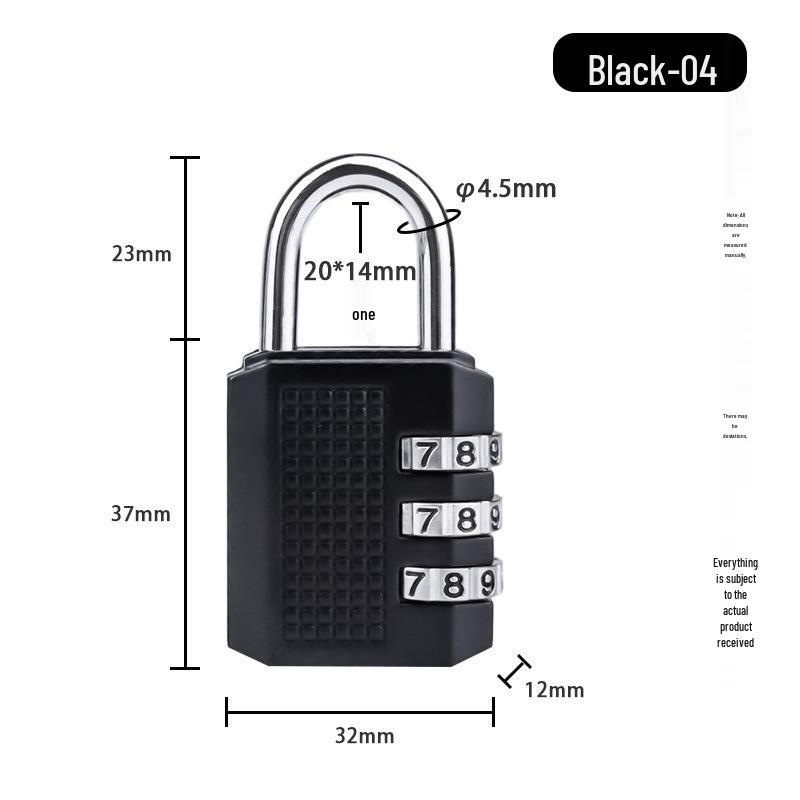 In-Stock Black Zinc Alloy Digital Combination Padlock: Sturdy, Anti-Theft, Safe for Gym and Luggage.