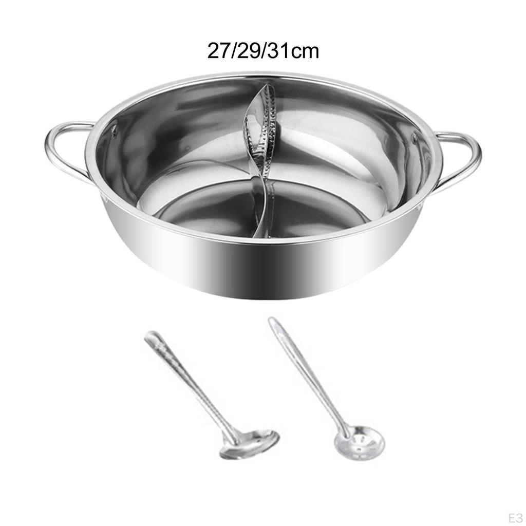 Compartment Pot Cookware with Spoons for Kitchen and Travel
