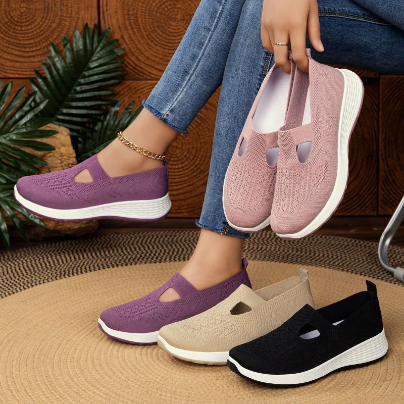 Shoes Women's TEMU Casual Shoes Spring Light and Comfortable Women's Shoes Breathable Fly-woven Single Shoes Shallow Mouth Versatile Mesh Shoes