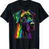 Great Dane Gay Pride Dog Lgbt Rainbow Flag Lgbtq T Shirt Vintage Washed Unisex Comfortable Soft Streetwear Slightly