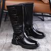 Heren Motorlaarzen Westernlaarzen Zwarte Jockeylaarzen Casual Bruine Street Style Coole Hoge Laarzen Grote Maten
