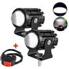 LED Spotlights Motorcycle Headlights Mini Driving Light Fog Light For ATV Scooter Truck Offroad Moto Accessories Fisheye Lens