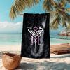 proof beach towel with Inter Miami CF pattern - soft,absorbent,quick-drying,machine washable - perfect for swimming,camping,bathing