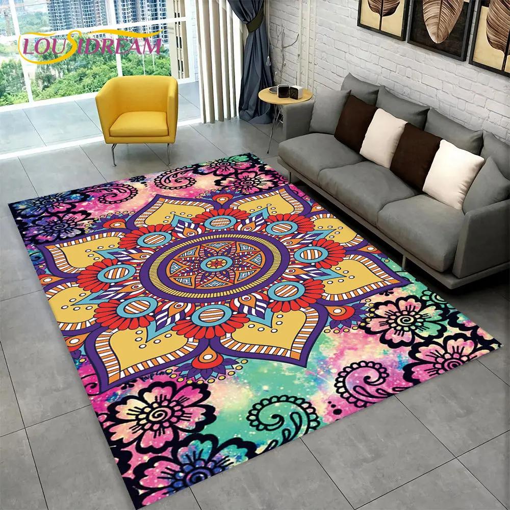 Bohemia Mandala Geometric Area Rug,Carpet Rug for Home Living Room Bedroom Sofa Doormat Kitchen Decor,Kid Non-slip Floor Mats