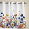 Flower Daisy Plant Leaves Window Curtains for Living Room Luxury Bedroom Curtain Kitchen Blinds Drapes Curtains