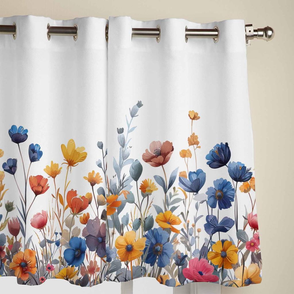 Flower Daisy Plant Leaves Window Curtains for Living Room Luxury Bedroom Curtain Kitchen Blinds Drapes Curtains