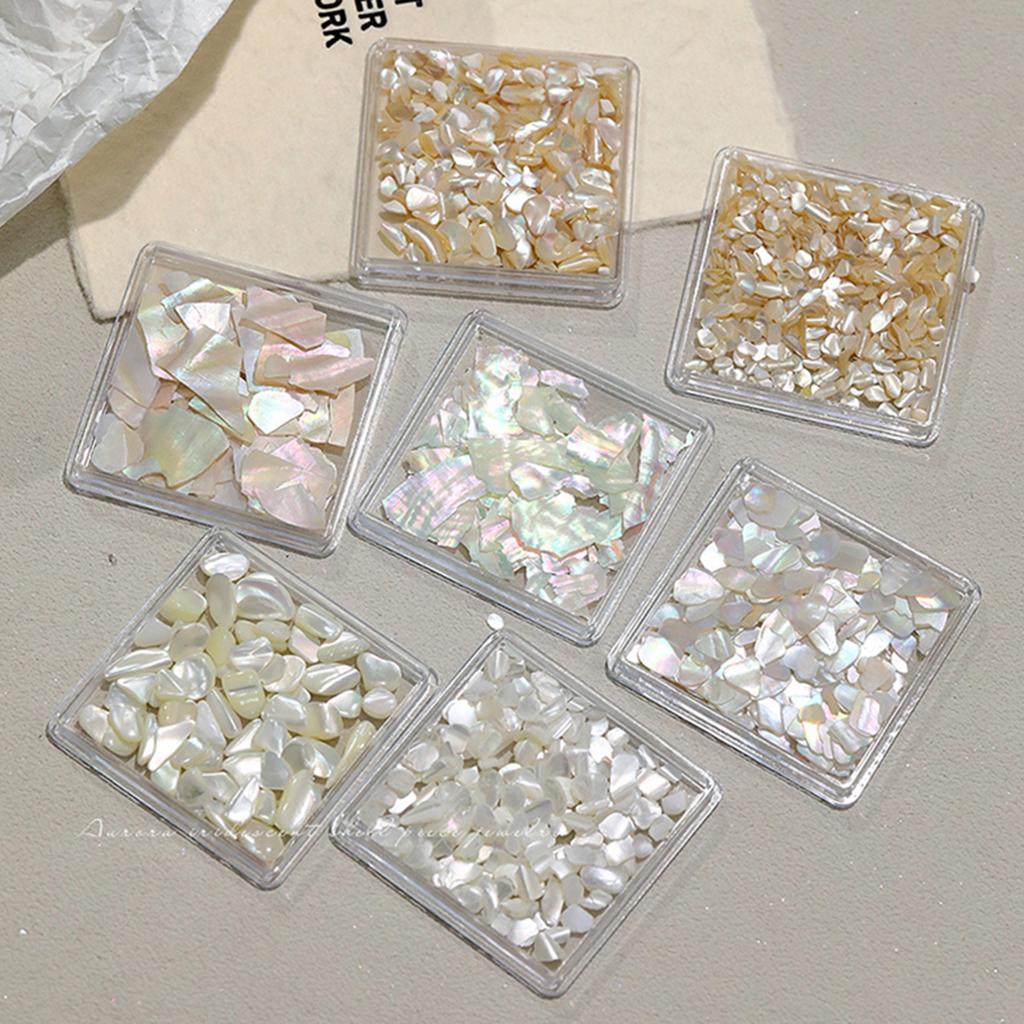 1 Dose Aurora Muschelflocken Abalone Nägel Charme Dünne Natürliche Unregelmäßige Scheibe Muschelstein Pailletten Maniküre Kunst Dekoration Salon DIY