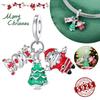 Christmas Charm Bead Component Bell Snowflake House Christmas Tree Elk Bead Components Pendant Bead Component Do It Yourself Copper Metal Bracelet