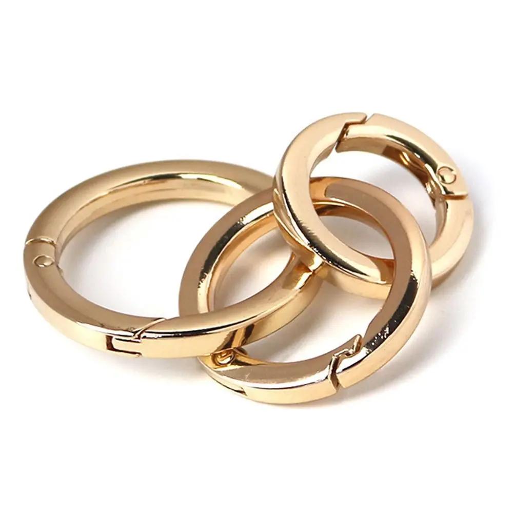 Black gold silver Round Push Trigger Snap Clasp Clip Bag Belt Buckle Spring O-Ring Buckles Carabiner Purses Handbags