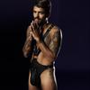 Men's European and American Style Sexy Patent Leather Jumpsuit for Clubs and Bars