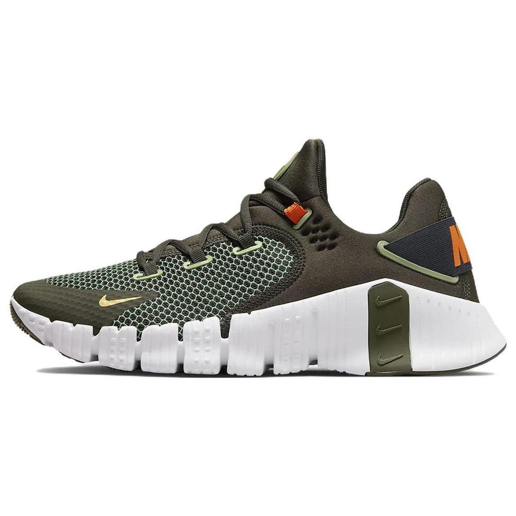 Nike Free Metcon 4 Men's Training Shoes Cargo Khaki White Sequoia Safety Orange CT3886-301