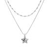 Double-layered Stacked Star Pendant Necklace for Women, Light Luxury, Niche Style, Versatile and Suitable for All Occasions, Collar Chain