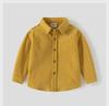 2024 Spring/Autumn Baby Corduroy Shirt - Stylish Korean Solid Color Jacket for Kids