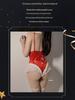 Velvet Bow Christmas Lingerie Bodysuit Set with Deep V Neck