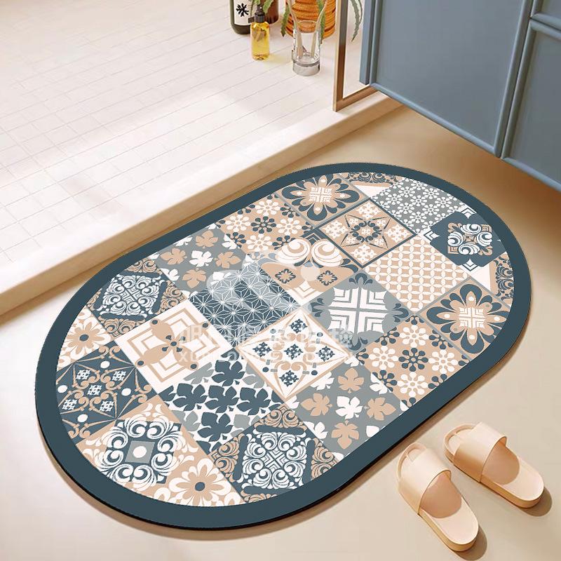 

Коврик для ванной с диатомовой грязью в американском стиле - быстросохнущий, нескользящий, впитывающий воду коврик для пола или входа 50*80CM