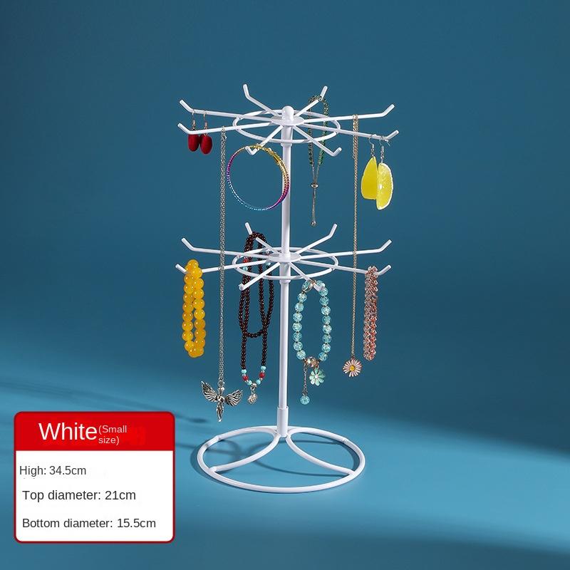 Metal Double-Layer Jewelry Display Stand Necklace Bracelet String Hanger Hair Accessories Rack Jewelry Storage Organizer