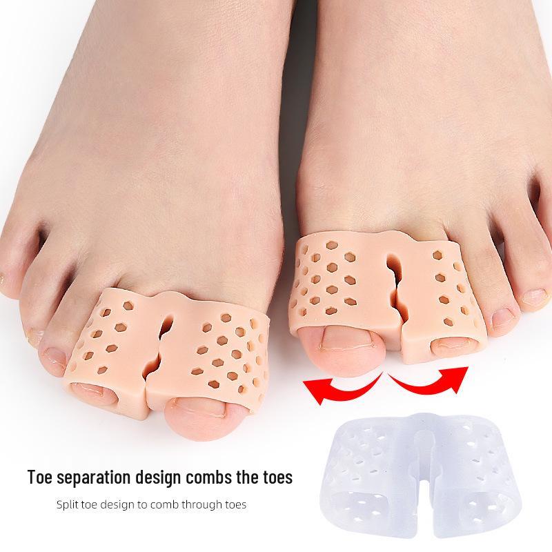 Breathable Double-Hole Flip-Flops with Toe Separator for Hallux Valgus and Overlapping Toes