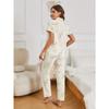 Floral Print Pajama Set Casual Short Sleeve Buttons Lapel Top & Elastic Pants Women's Sleepwear