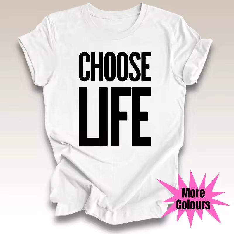 Retro Choose Life Shirt 80s Costume Tee Summer casual comfortable base layer T-shirt, high-quality streetwear, unisex.