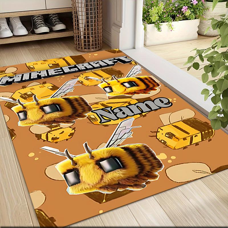 Custom Name Bee Sky Carpet Rug Customizable Soft Washable Anti-Slip Home Living Room Sofa Mats Personalized Rug. 0909409
