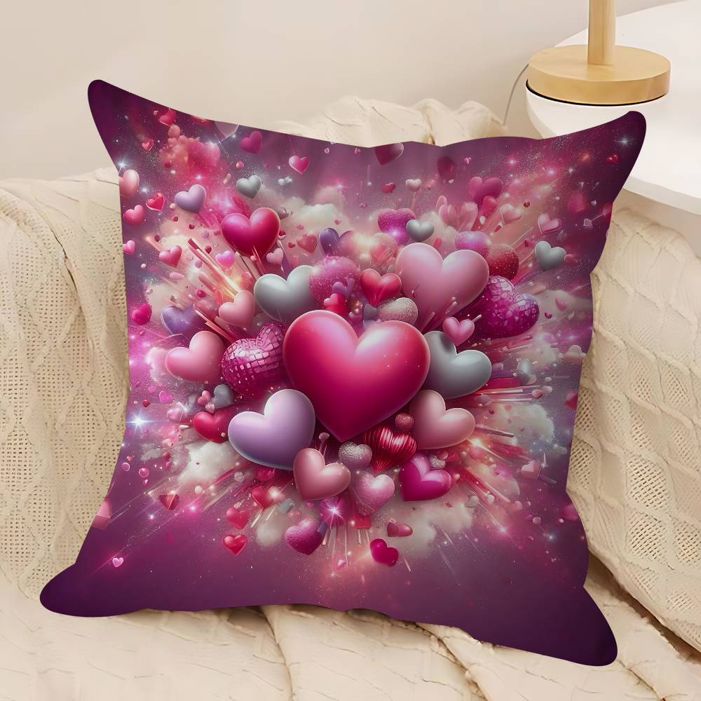 Valentines Day Pillowcase Toon Gift Cushion Cover Bedroom Home Sofa Chair Seat Decor Pillow Case