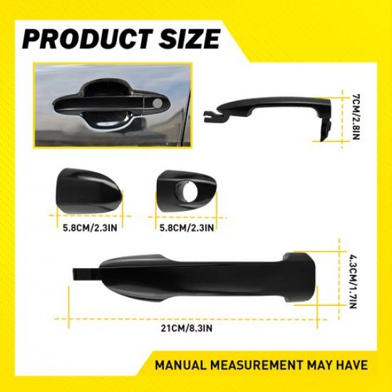 4PCS Exterior Door Handles 2004-2009 Black For Kia Front Spectra Rear Left Right