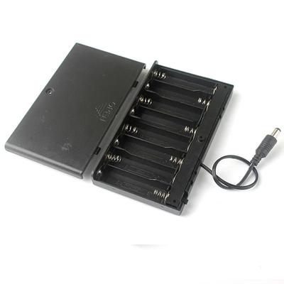 5 Stück/Los 8AA Batteriebox 12V mit Deckelschalter DC5521 Batteriehalter für LED-Streifenlicht