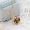 [Richight] Simple Oval Ammonite x White Quartz Doublet Stone Pendant Sterling Silver Necklace Silver 925 Gold Chain Antique Style Natural Stone