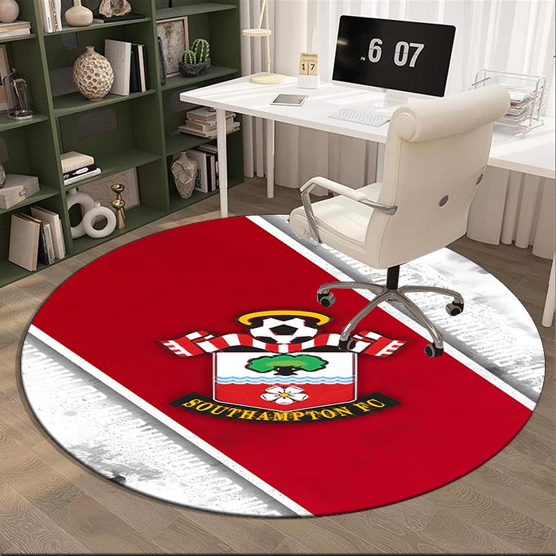 1PC Round Rug Fc Crest Design Printed Round Area Rug ,Rug For Home Office, Round Chair Rug, Decorative Carpet Fan Gifts Christmas Gift