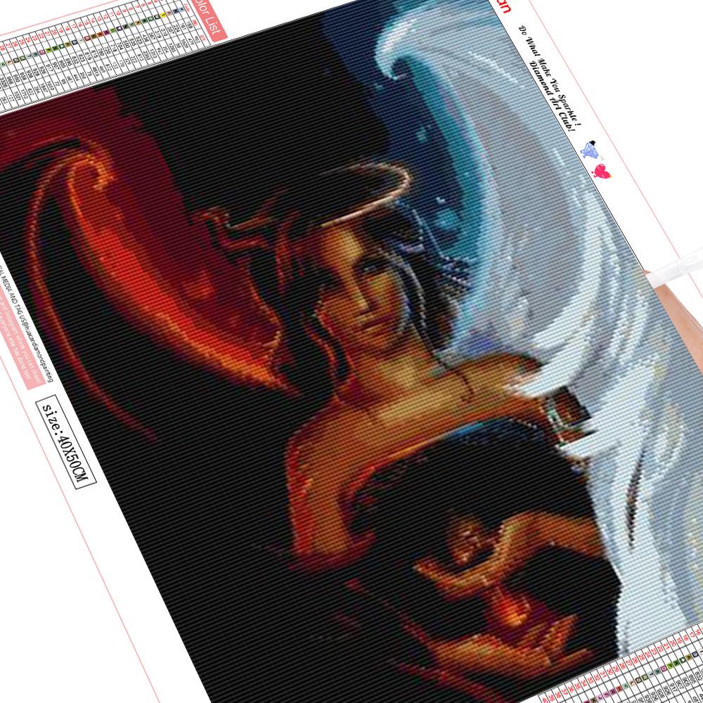 

HUACAN Full Drill 3D DIY Алмазная картина Дьявол Ангел Алмазная вышивка крестиком Стразы Мозаика Подарок Full square 20*30 cm