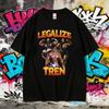 2025 Summer Legalize Tren Funny Graphic Tshirt Summer Men Women Casual Loose Short Sleeve 100 Pure Cotton Printed Tshirt Y2k