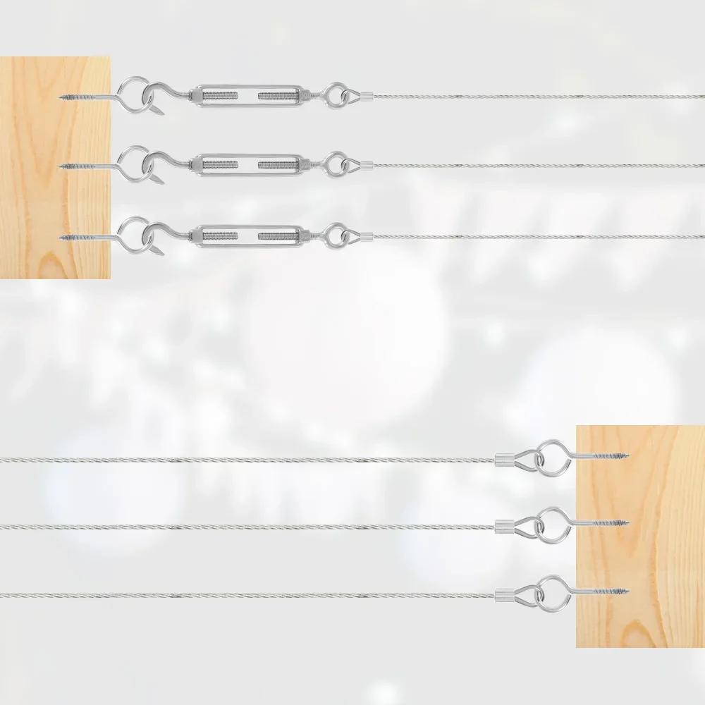 304 Stainless Steel Heavy Duty Cable Rope Garden Wire Cable Railing Wire Fence Roll Kits for Outdoor Tent Rope PVC Coated