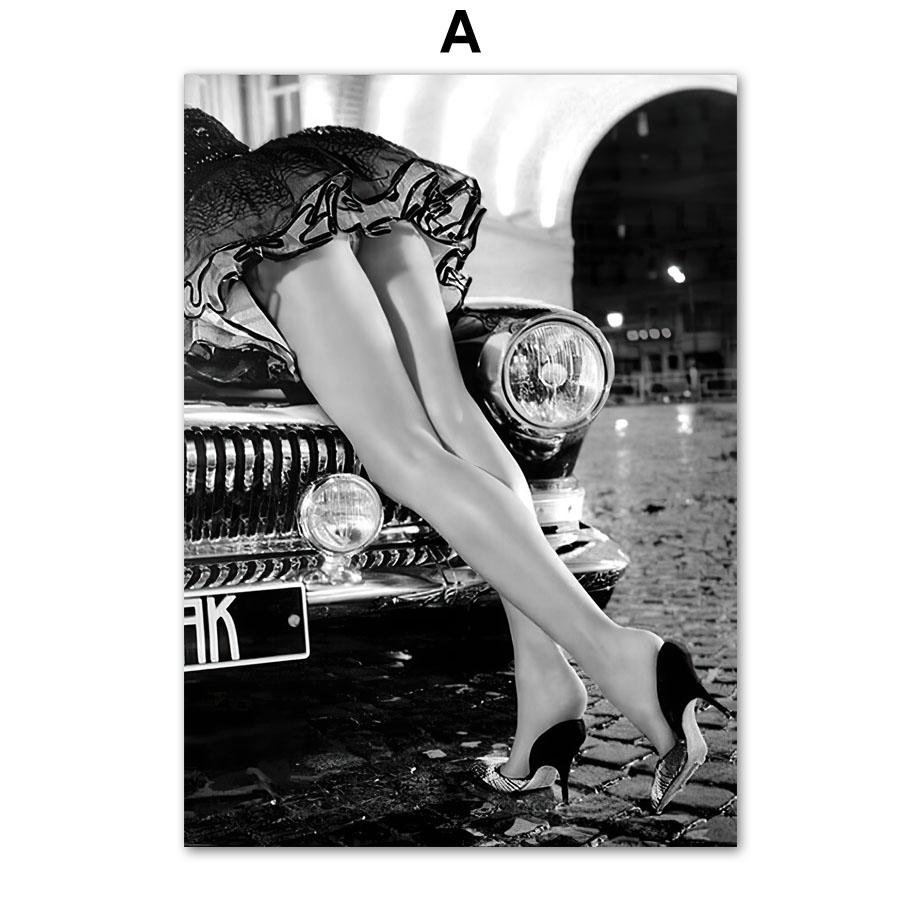 Black White Wine Glass Nude Woman Fashion Wall Art Canvas Painting Nordic Posters And Prints Wall Picture For Living Room Decor