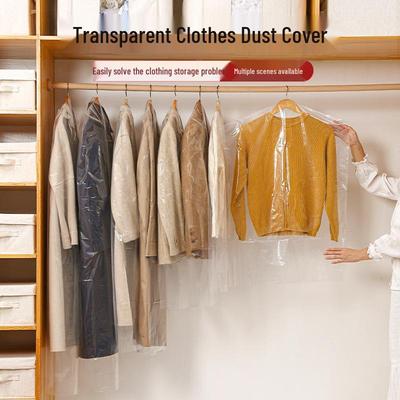 Transparent Hanging Clothes Dust Cover - Large Disposable Garment Bag for Home Storage
