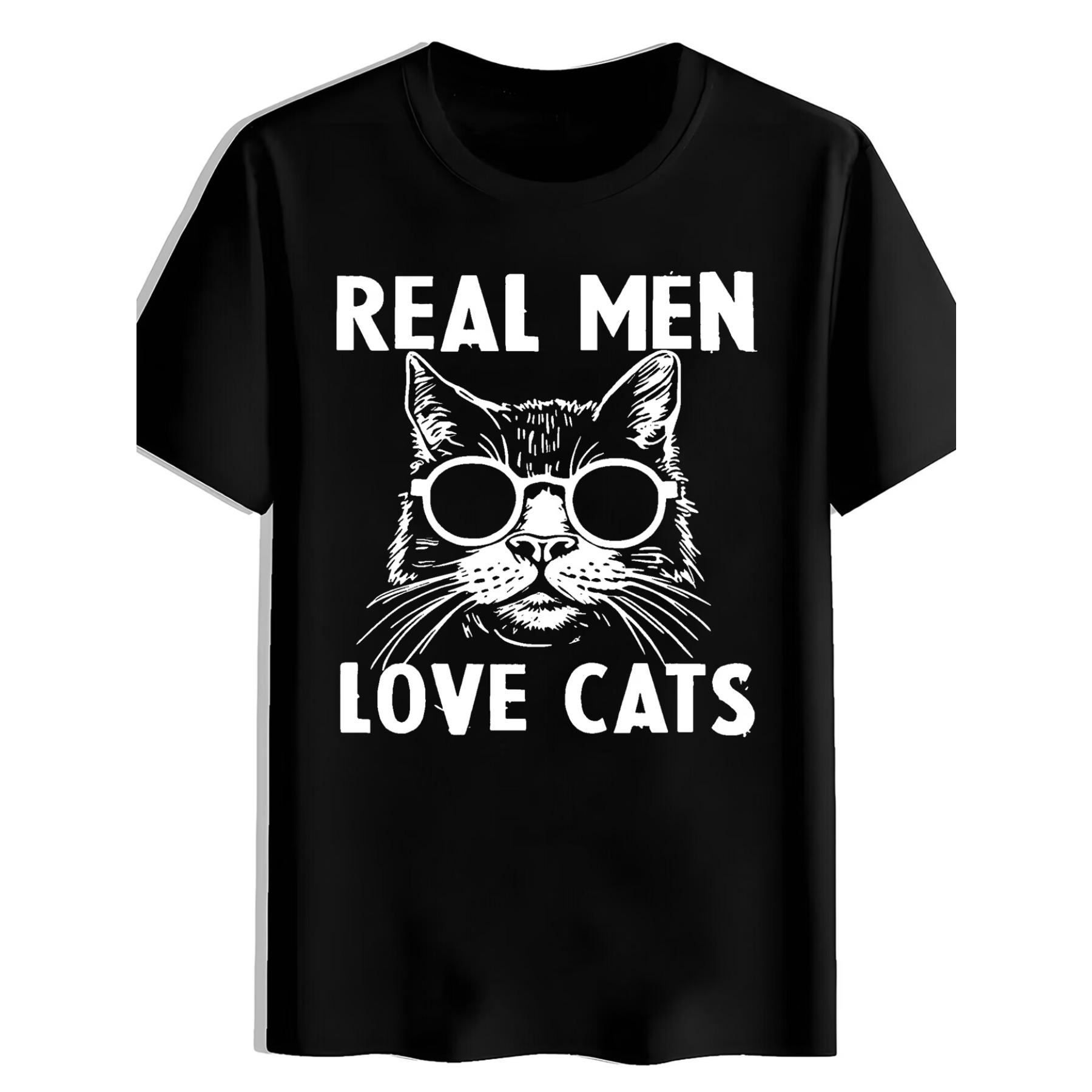 

Cat Head KATMAN Print T-Shirt, Summer, Versatile, Sporty, Trendy T-Shirt, Round Neck Short Sleeve Top, Casual Everyday Wear, Men S Clothing XXL чорний