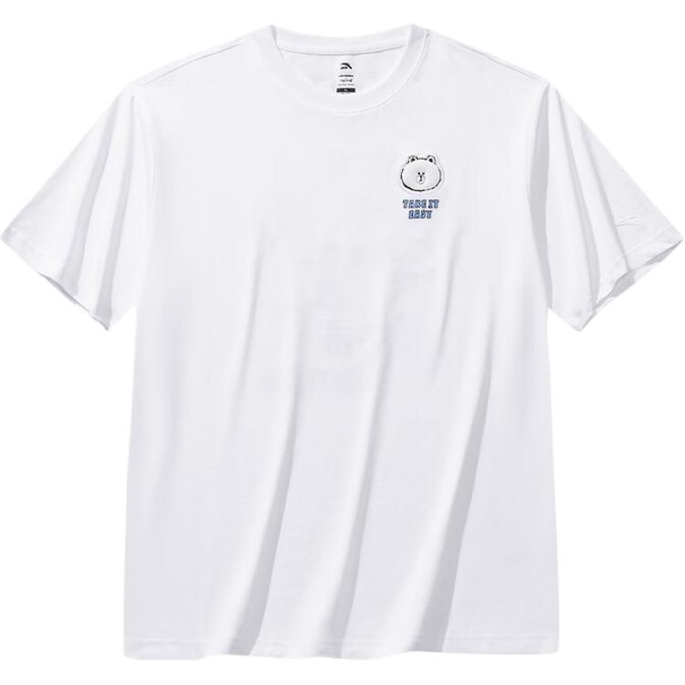 Anta × Line Friends Collaboration Life Series Simple Loose Sports Casual Short Sleeve T-Shirt Unisex Tops 172628115-2 XS
