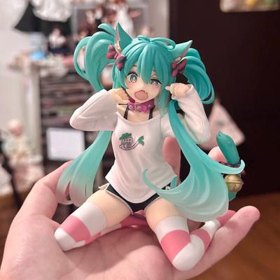 New Hatsune Miku Desktop Cute Action Figure 11cm Neko T-Shirt Ver. Anime Figurine Kawaii Girl Model Toy Gifts