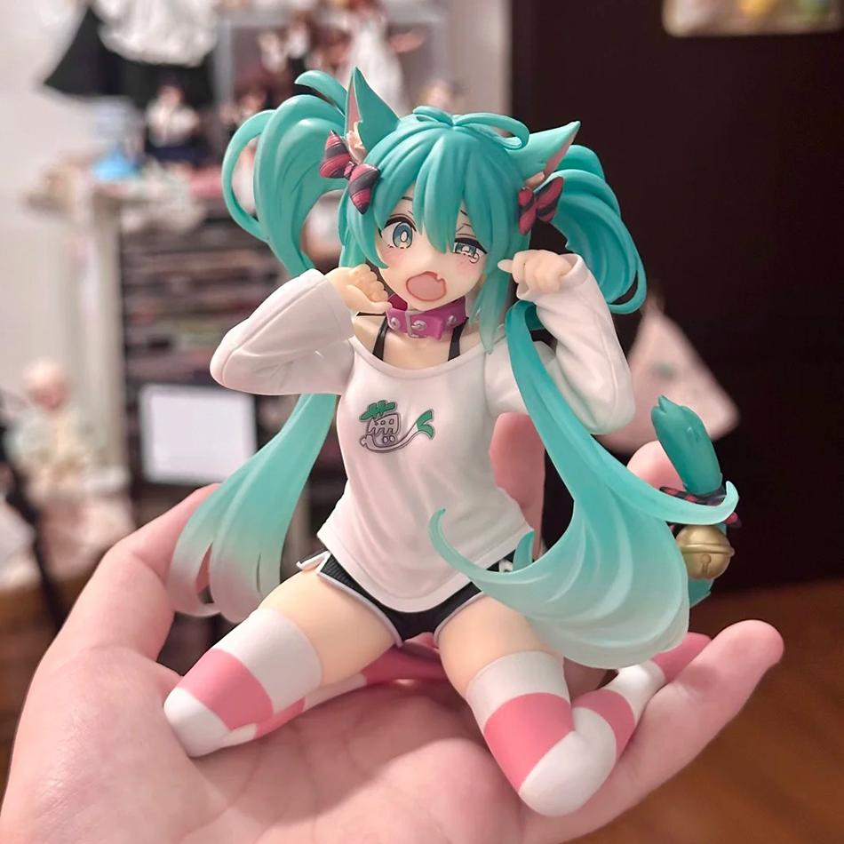 Vocaloid Star Cat Ear Short Sleeve Pajama Hatsune Figure MIKU Scenery Miniature Animation Beautiful Girl Table Decoration Piece Present
